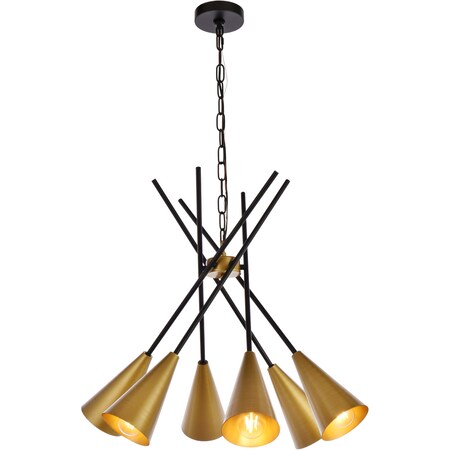 Casen 32 Inch Pendant In Black And Brass